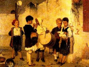 Greek children singing christmas carols