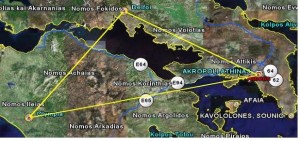 The Sacred Isosceles Triangle between the Acropolis of Athens, Delphi and Olympia 