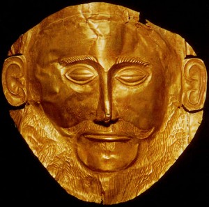 The famous mask of Agamemnon found by Heinrich Schliemann