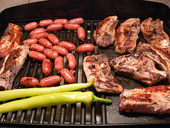Grilled meat for a Tsiknopempti dinner. Photo by flickr, by Christina Cholidou
