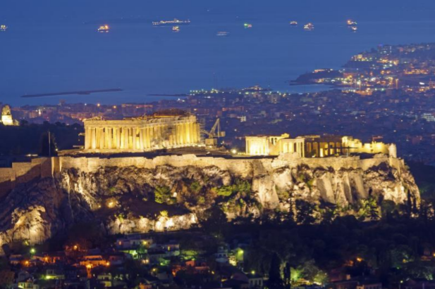 The Acropolis of Athens with Piraeus in the background