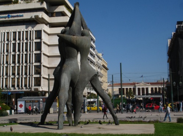 The Statue of National Reconciliation at Klafthmonos Square, Athens