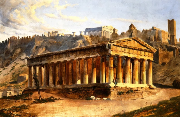 The frieze of the Temple of Hephaestus, with representations of the Labours of Theseus, gave it’s name to the most aristocratic area of Athens, the Thission.